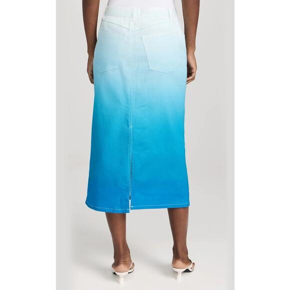 BRUCE GLEN BLUE OMBRE MIDI HIGH WAIST SKIRT - Picture 2 of 6